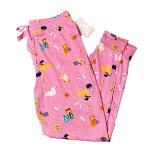 Jaclyn Smith Halloween Dogs in Costume Pajama Bottoms Pink